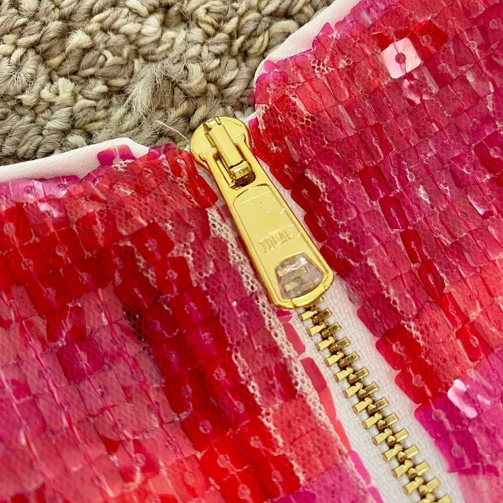 J. Crew NWT Watermelon Stripe Sequin Tank Top